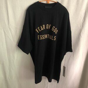 Fear of God Essentials Black and Gold Tee